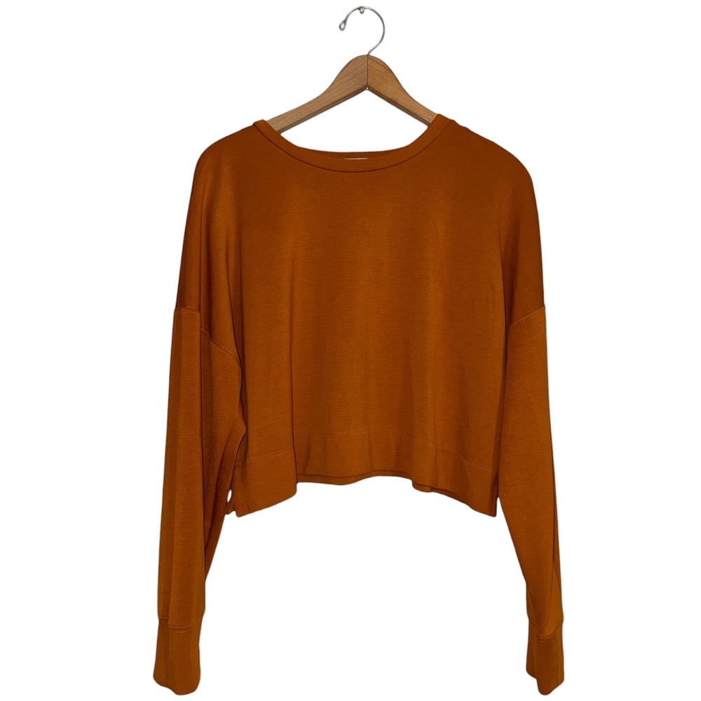 Anthropologie If It Were Me Women's Cropped Sweatshirt Rust Orange Modal Large